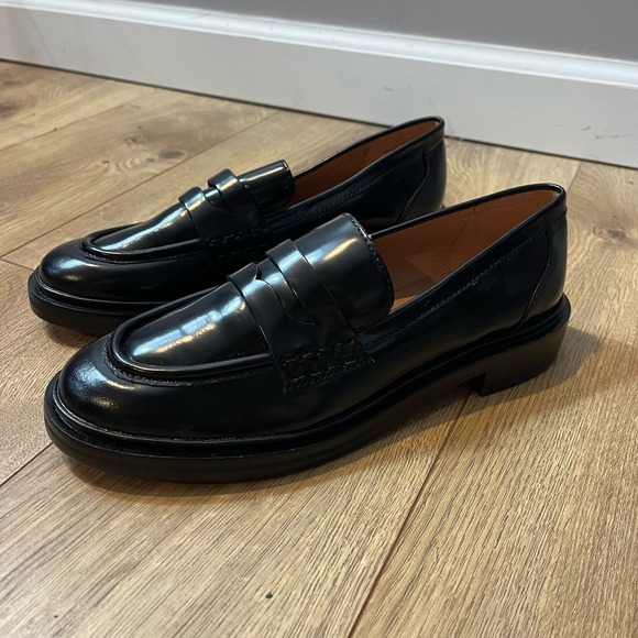 Madewell Shoes - Madewell The Vernon Womens Penny Loafer Size 7 Black Leather Slip On NWOB
